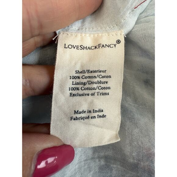 Love Shack Fancy Miri Dress Sz M Floral Square Neck Ruffle Tiered Midi Coquette - Picture 16 of 16